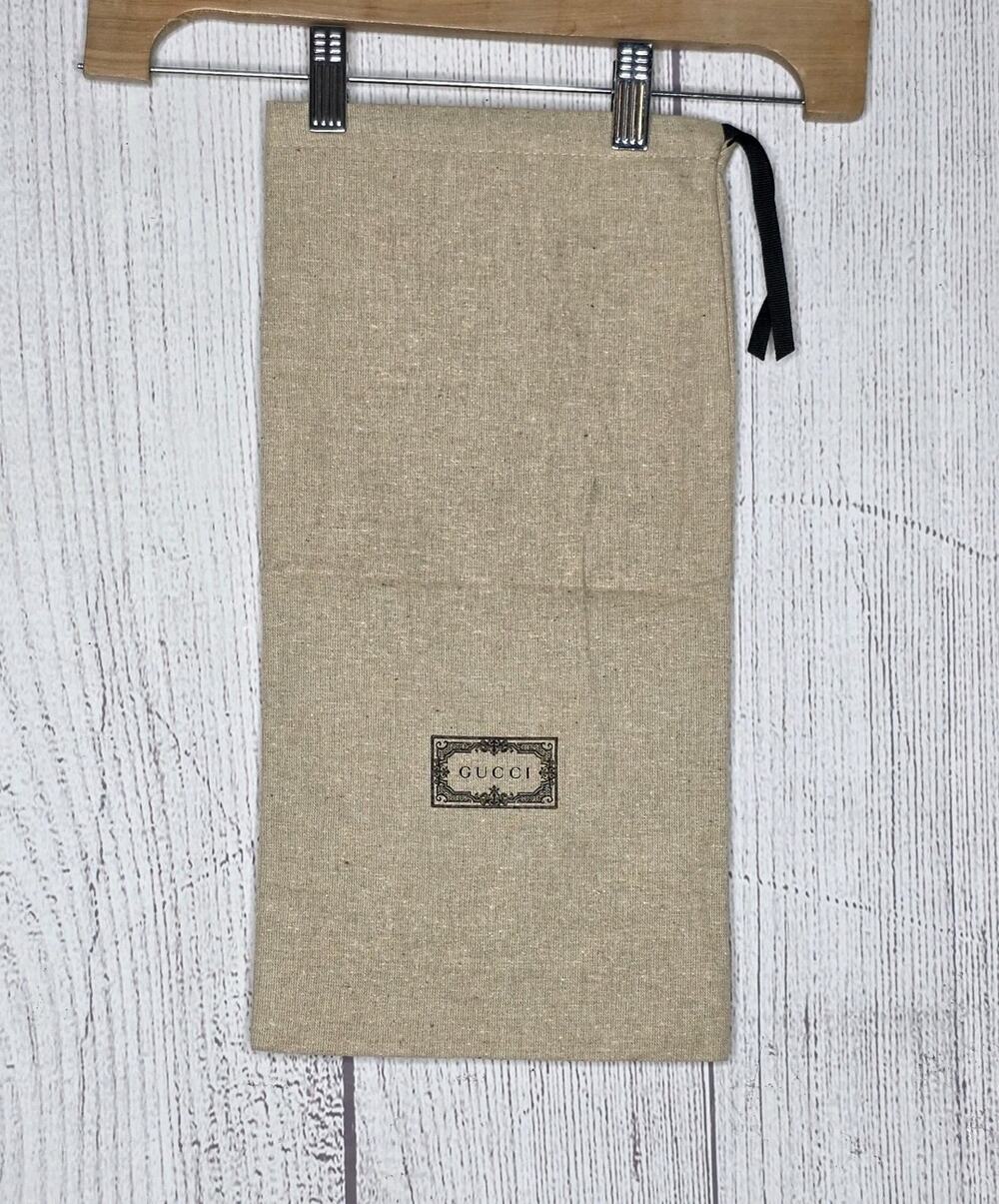 GUCCI Authentic Cotton Drawstring Dust Bag Shoe Storage Pouch 8.5x17